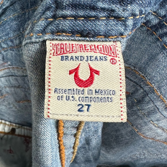 True Religion Women’s Blue Denim Cargo Shorts Size 27 - Picture 5 of 7